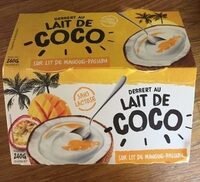 Dessert au lait de coco sur lit de mangue-passion