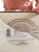 Vahiti Madeleines Pur Beurre d'Isigny AOP et œufs de poules élevées en plein air