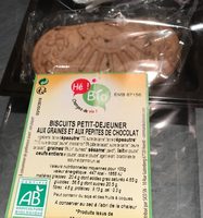 Biscuits petit dejeuner aux graines et aux pepites de chocolat