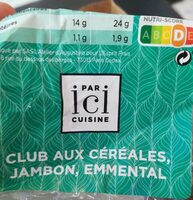 Sandwich club aux céréales, jambon, emmental
