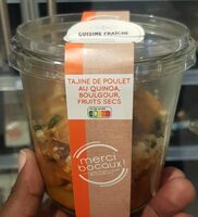 Tajine de poulet au quinoa boulgour fruits secs