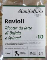 Ravioli ricotta da latte do buffala e spinaci