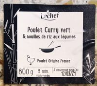 Poulet curry vert et nouilles de riz aux légumes