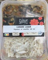 Canard laqué, légumes et nouilles de riz