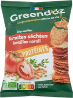 Chips soufflées tomates séchées lentilles corail