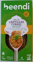 Dal de lentilles corail épinards