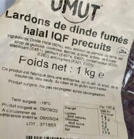 Lardon de dinde fumés hala IQF précuits