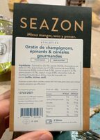 Gratin de champignons epinards