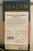 Poulet coco aux herbes et petits pois