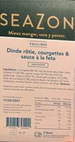 Dinde rotie, courgettes & sauce a la feta