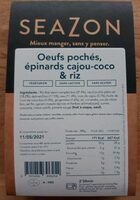 Oeufs pochés, épinards cajou-coco & riz