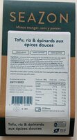 Tofu, riz & épinards au épices douces