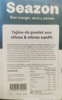 Tajine de poulet aux olives et citron confit