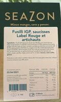 Fusilli IGP, saucisses Label Rouge et artichauts