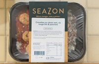 Crevettes au citron vert, riz rouge bio & poivrons