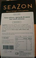 Keto salmon, épinards & sauce aux œufs mimosa