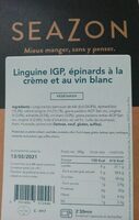 Linguine IGP, épinards à la crème et au vin blanc