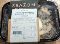 Melange cereales aux artichauts et oeuf pochr