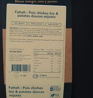 Fatteh: pois chiches bio & patates douces mijotés