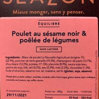 Poulet sesame legumes