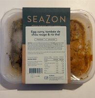Egg curry, tombée de chou rouge & riz thaï