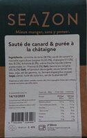 Sauté de canard & purée à la châtaigne