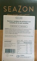 Saumon, tombée de poireaux aux noisettes & riz aux carottes