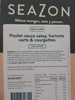 Poulet sauce satay, haricots verts & courgettes