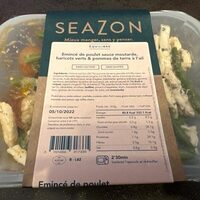 Emincés de poulet sauce moutarde, haricots verts & pommes de terre à l'ail