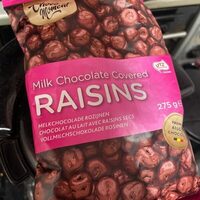 Milk chocolate covered raisins