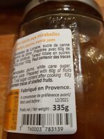 Confiture extra aux mirabelles