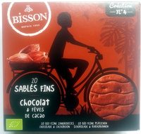 20 sablés fins chocolat et fèves de cacao