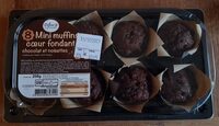 8 Mini muffins cœur fondant chocolat et noisette