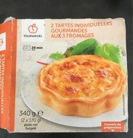 2 tartes individuelles gourmandes aux 3 fromages