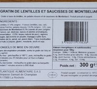 Gratin de lentilles et saucisse de Montbéliard