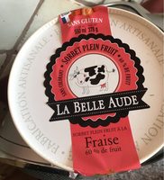 Sorbet à la fraise 60% de fruit LA BELLE AUDE, pot de