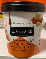 Crème glacée Caramel Éclats de Noisettes Sauce Noisette