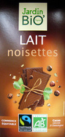 Chocolat Lait noisette Jardin Bio