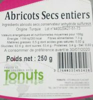 Abricots secs entiers