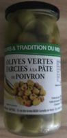 Olives vertes farcies au poivron