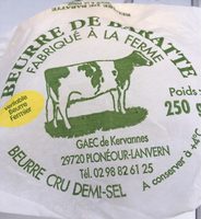 Beurre cru de baratte demi sel GAEC DE KERVANNES