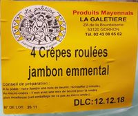 Crêpe  jambon emmental