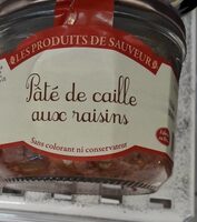 Pâte de caille aux raisins