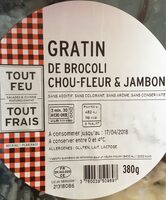 Gratin de brocolis chou-fleur et jambon