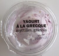 Yaourt à la grecque, myrtilles et granola