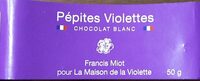 Pépites violettes chocolat blanc