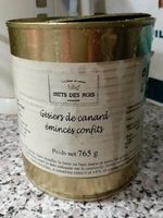 Gesiers de canard émincés confits