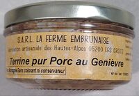 Terrine pur porc au genièvre