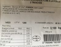 Tranche de saumon bio fumé à la ficelle