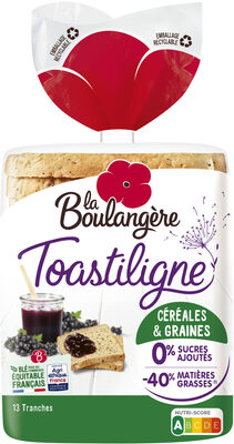 Pain de mie grandes tranches Toastiligne céréales & graines 500g